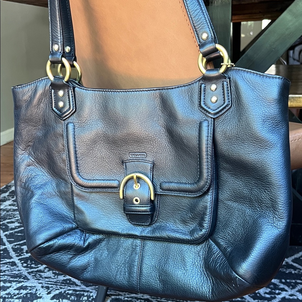 Coach Black Leather Shoulder Bag